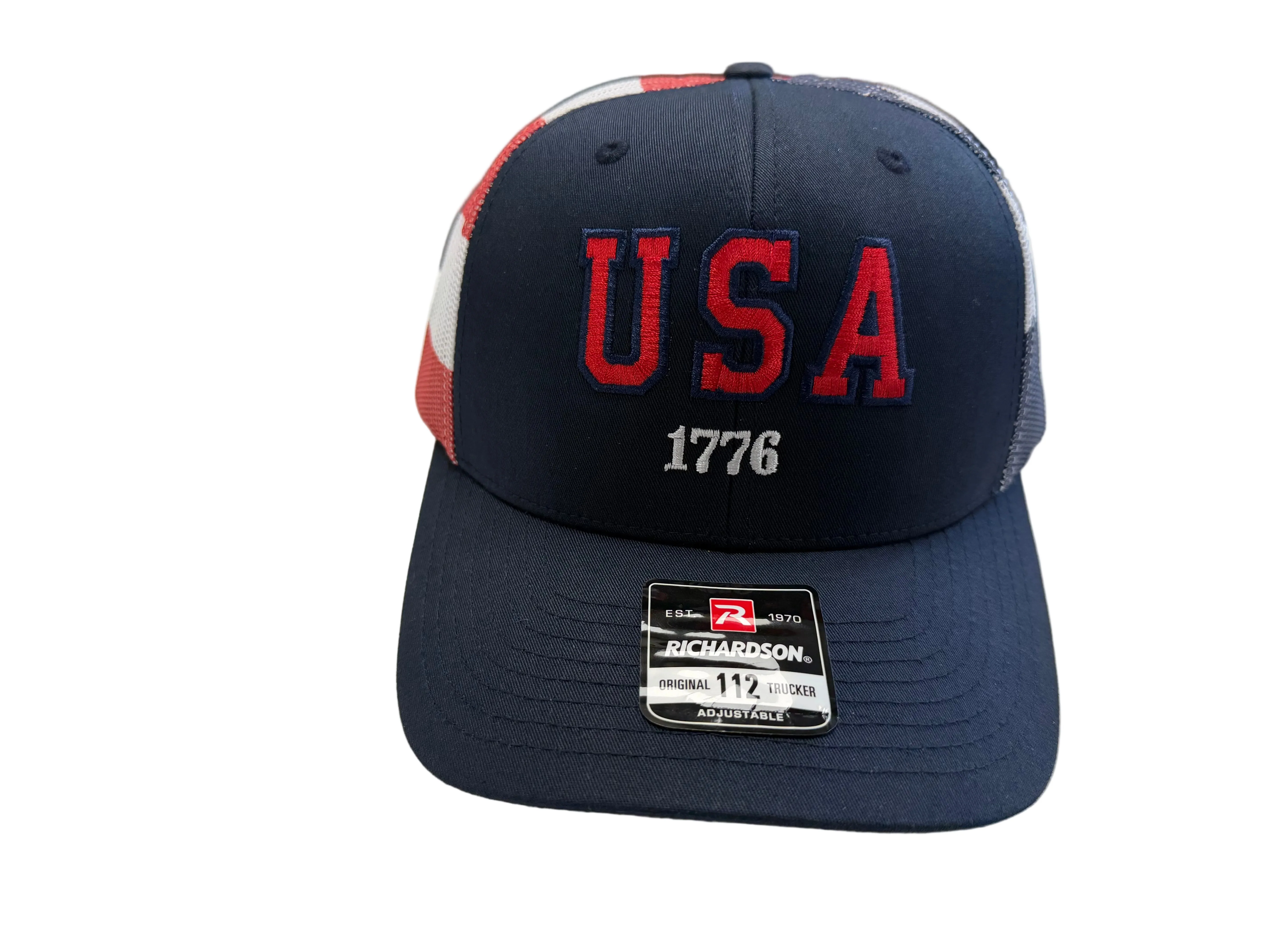 1776 Navy Front USA Mesh Snap Back