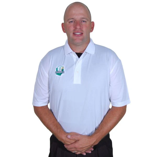Ohio High School Athletic Assoc [OHSAA] Men's White Performance Volleyball Polo